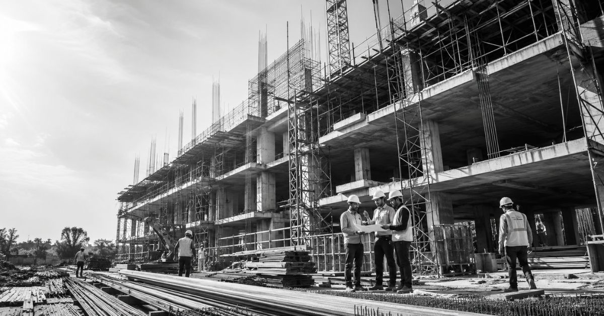 onstruction company in Agra working on a residential and commercial building project